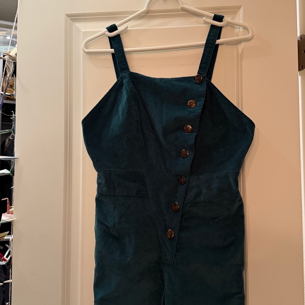 Teal Button-Up Jumpsuit Ellejay